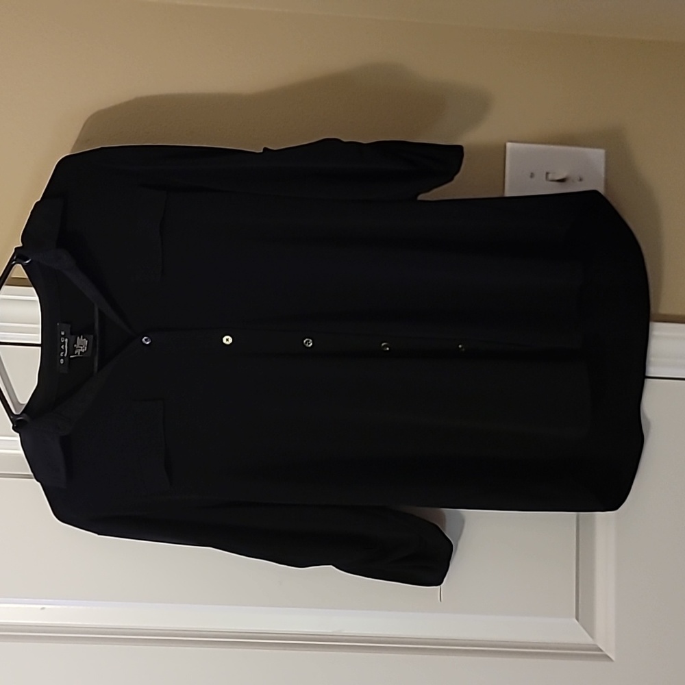 Black 3/4 length women's dressy shirt